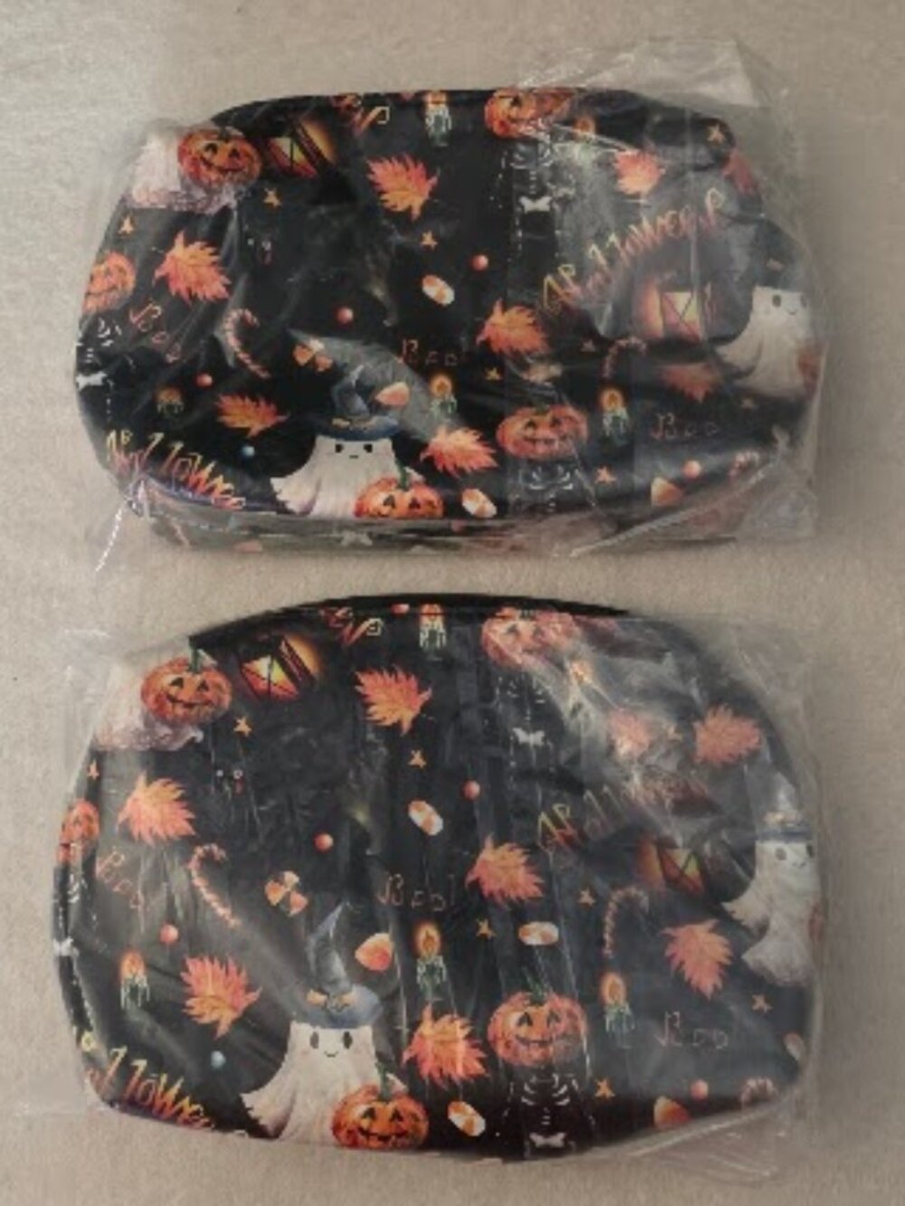 NIP - Set of 2 adorable Halloween motif zipper pouch/cosmetic cases.